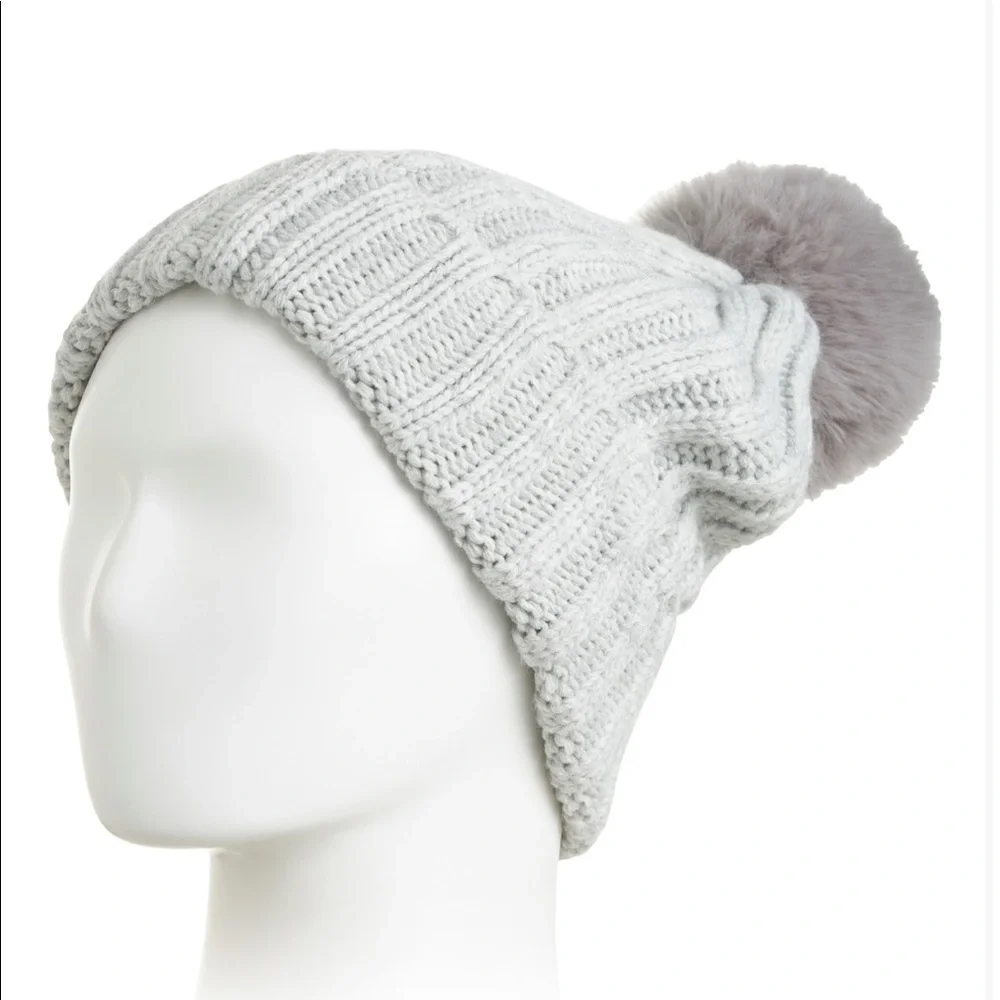 Vince Camuto Faux Fur Pom Beanie